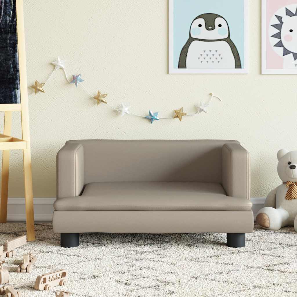 vidaXL Barnsoffa cappuccino 60x40x30 cm konstläder