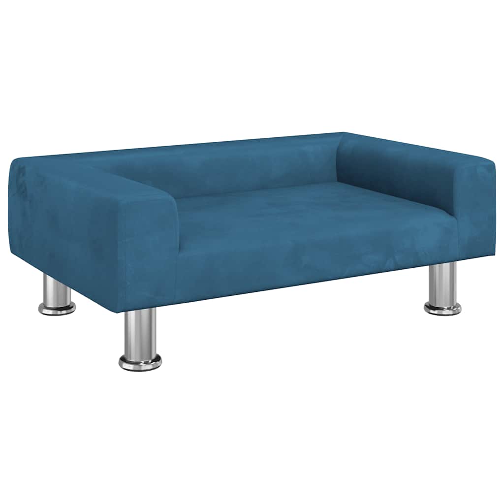 vidaXL Barnsoffa blå 70x45x26,5 cm sammet
