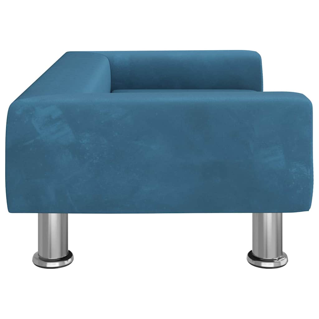 vidaXL Barnsoffa blå 70x45x26,5 cm sammet