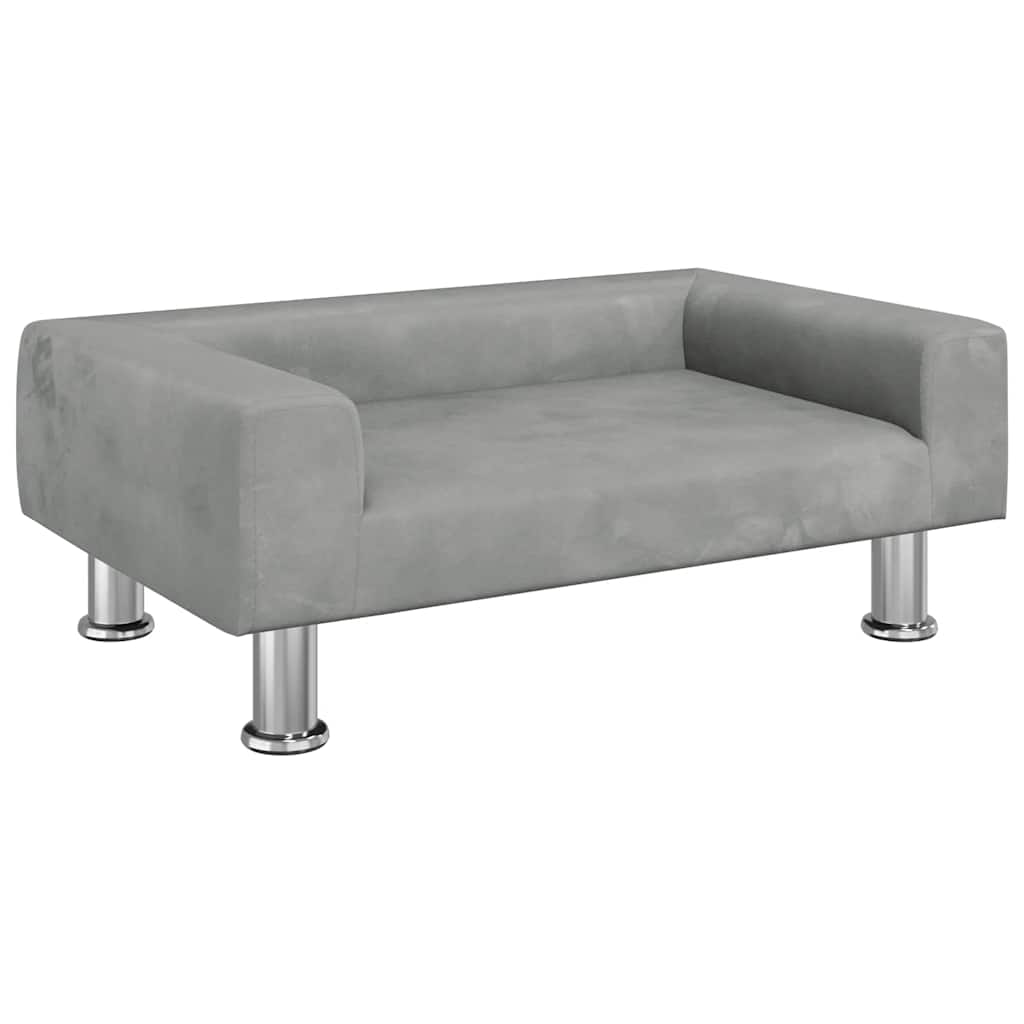 vidaXL Barnsoffa ljusgrå 70x45x26,5 cm sammet