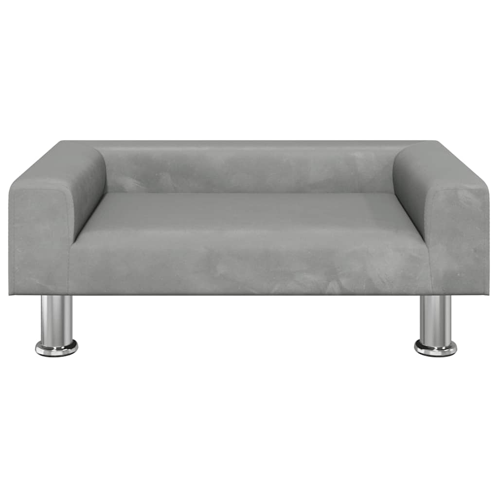vidaXL Barnsoffa ljusgrå 70x45x26,5 cm sammet
