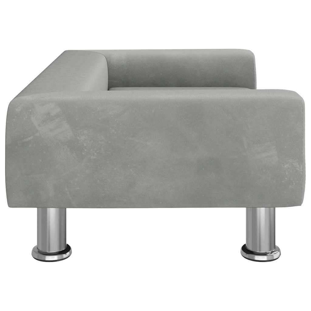 vidaXL Barnsoffa ljusgrå 70x45x26,5 cm sammet