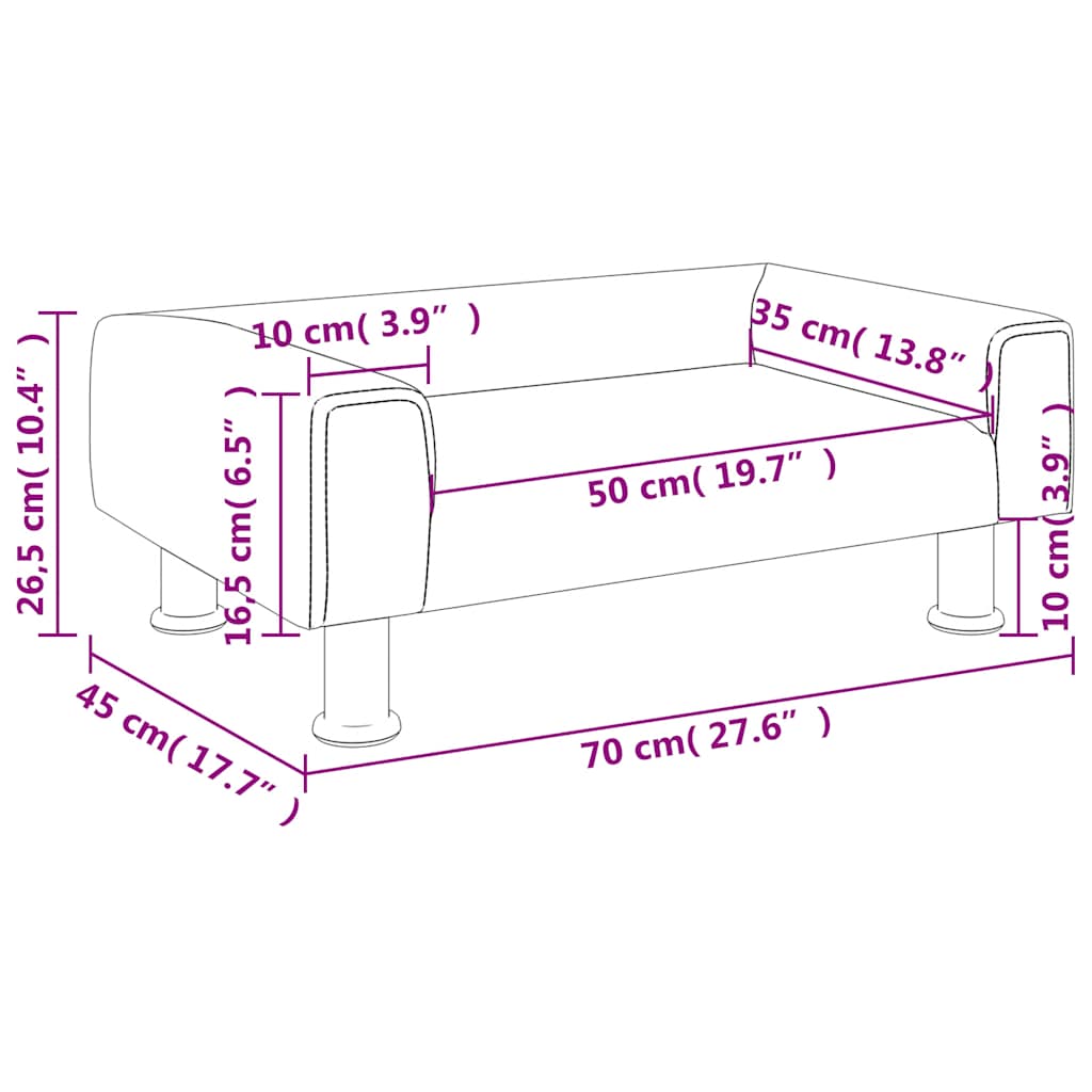 vidaXL Barnsoffa ljusgrå 70x45x26,5 cm sammet