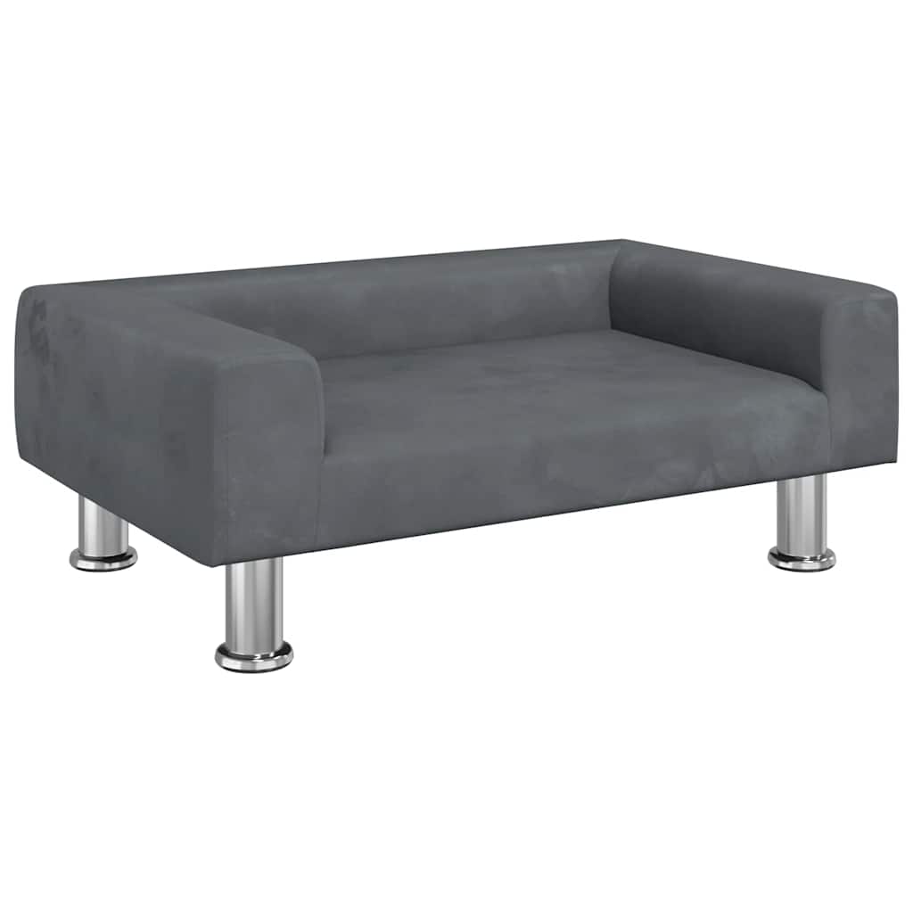 vidaXL Barnsoffa mörkgrå 70x45x26,5 cm sammet