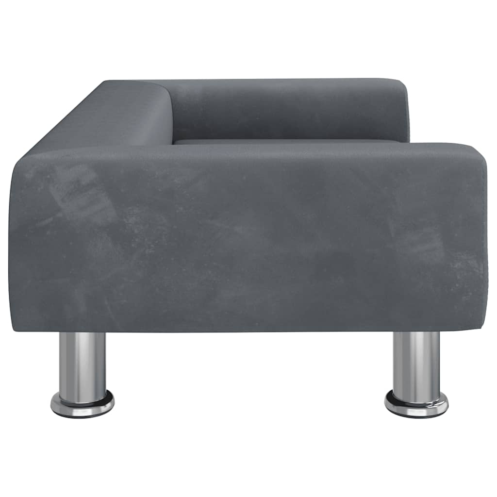 vidaXL Barnsoffa mörkgrå 70x45x26,5 cm sammet