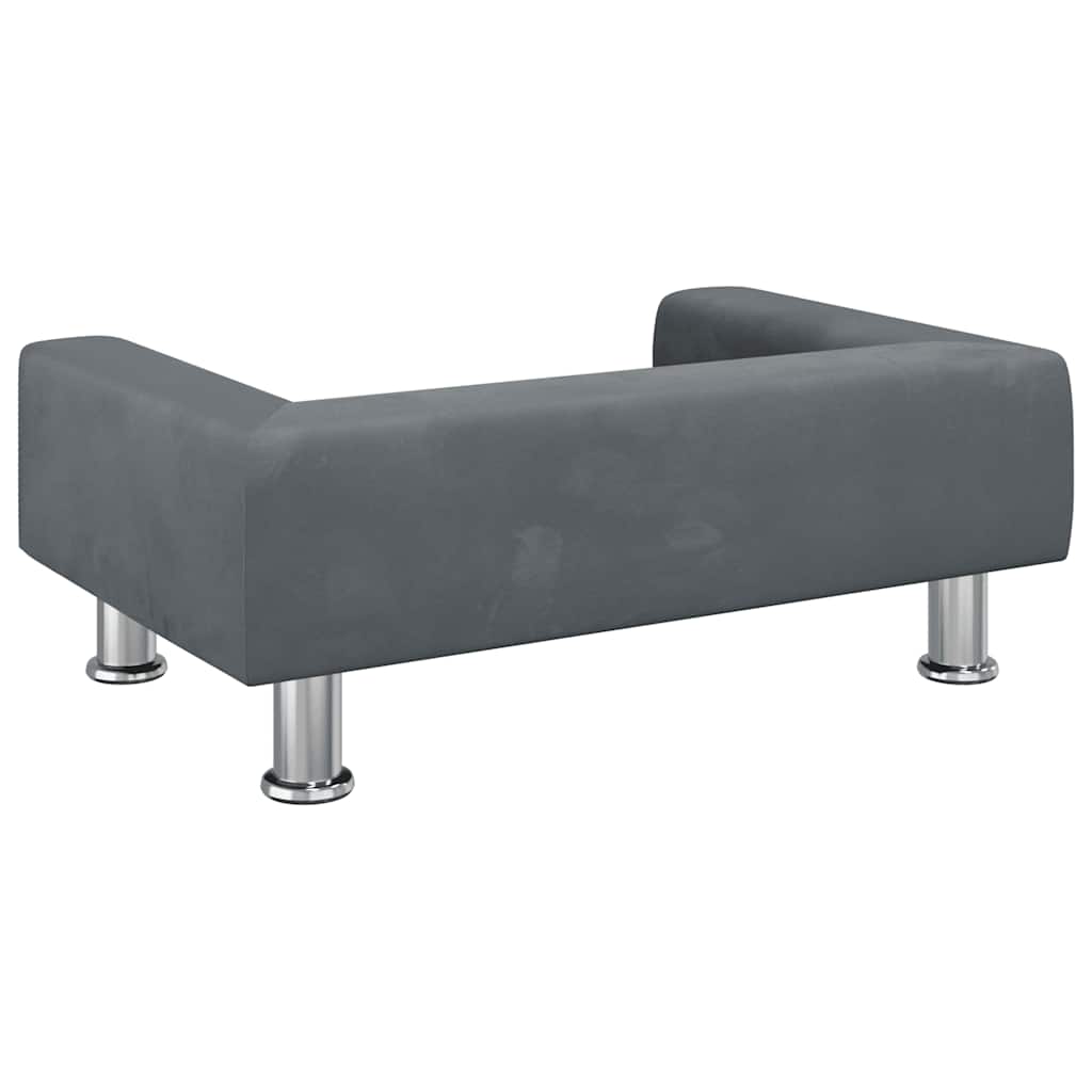 vidaXL Barnsoffa mörkgrå 70x45x26,5 cm sammet