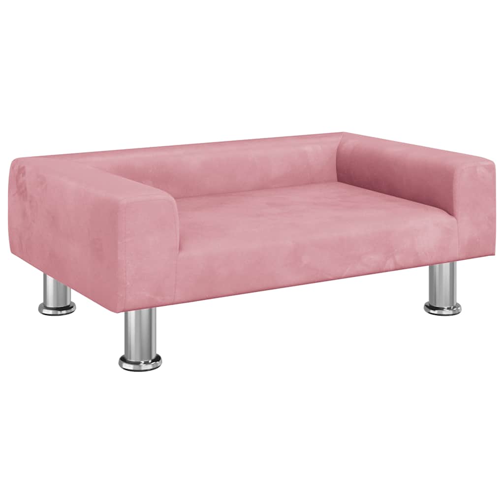 vidaXL Barnsoffa rosa 70x45x26,5 cm sammet