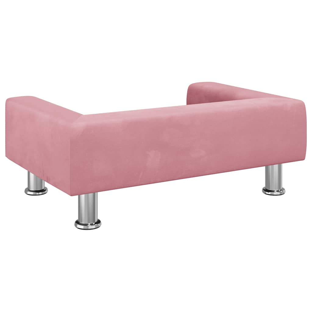 vidaXL Barnsoffa rosa 70x45x26,5 cm sammet