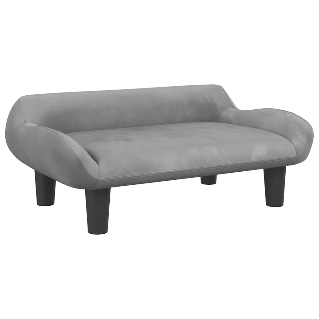 vidaXL Barnsoffa ljusgrå 70x40x24 cm sammet