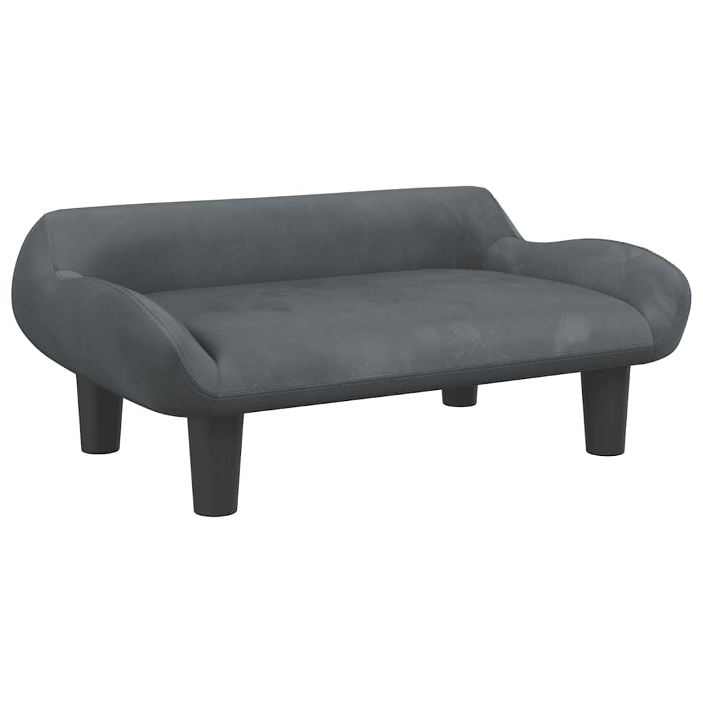 vidaXL Barnsoffa mörkgrå 70x40x24 cm sammet