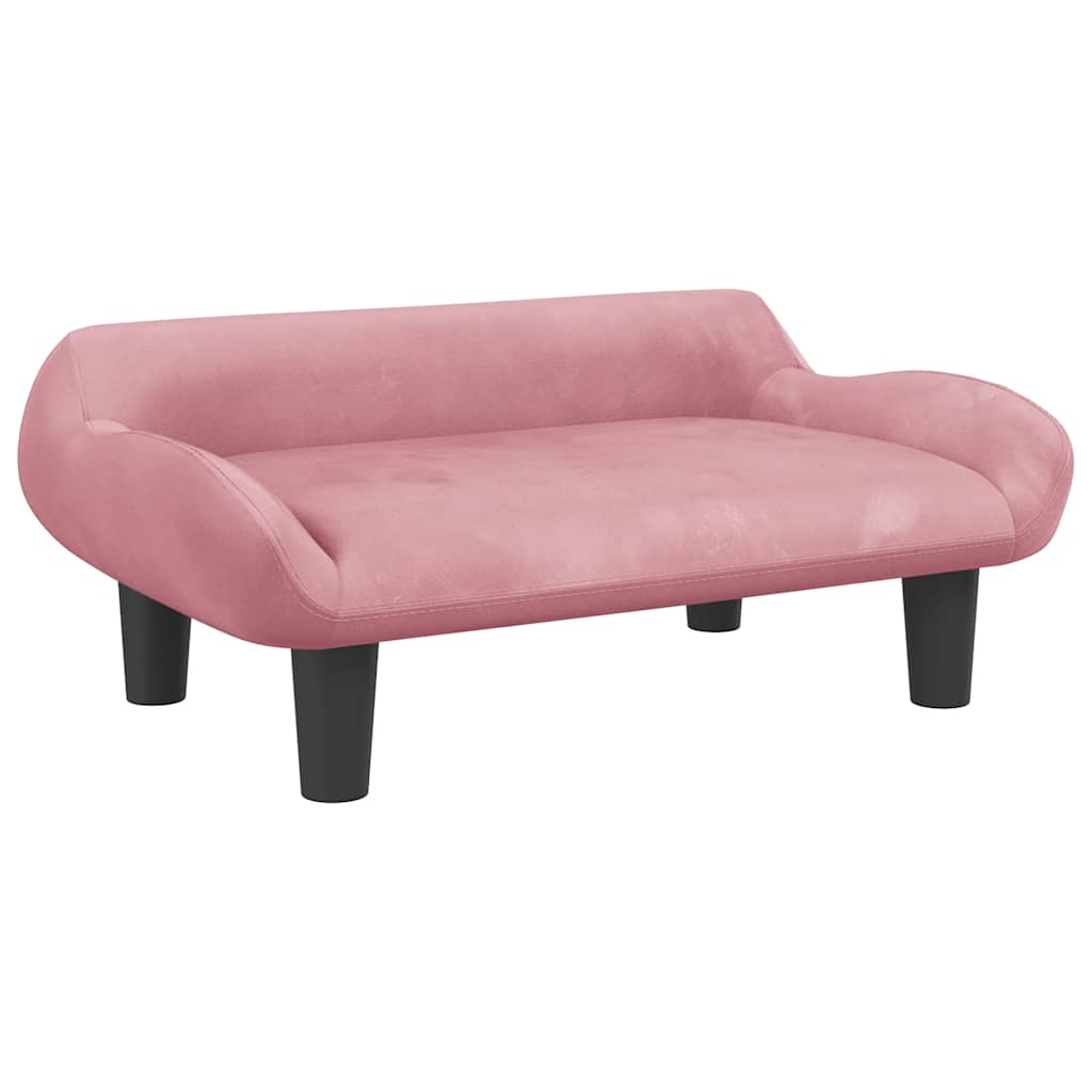 vidaXL Barnsoffa rosa 70x40x24 cm sammet