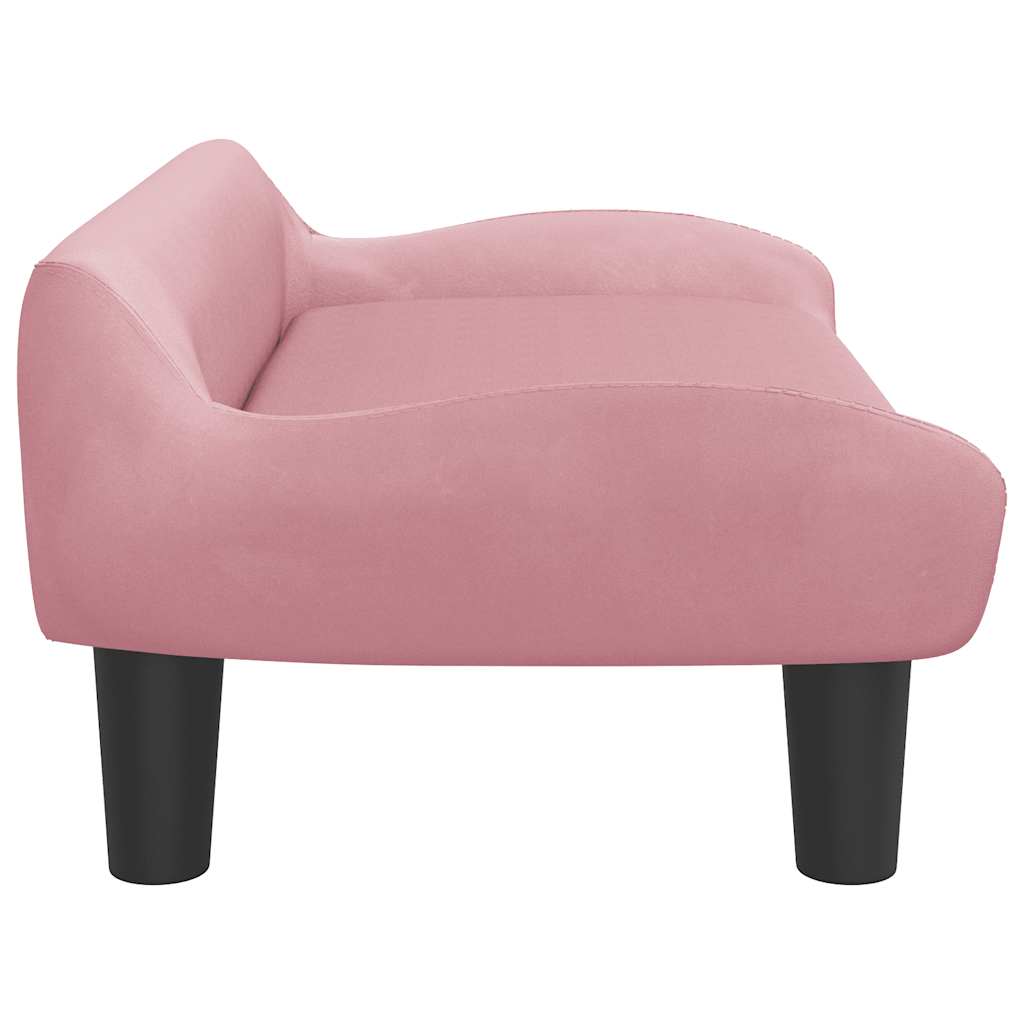 vidaXL Barnsoffa rosa 70x40x24 cm sammet