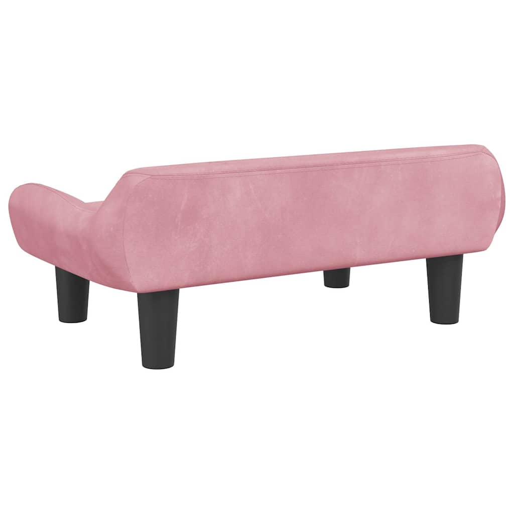 vidaXL Barnsoffa rosa 70x40x24 cm sammet