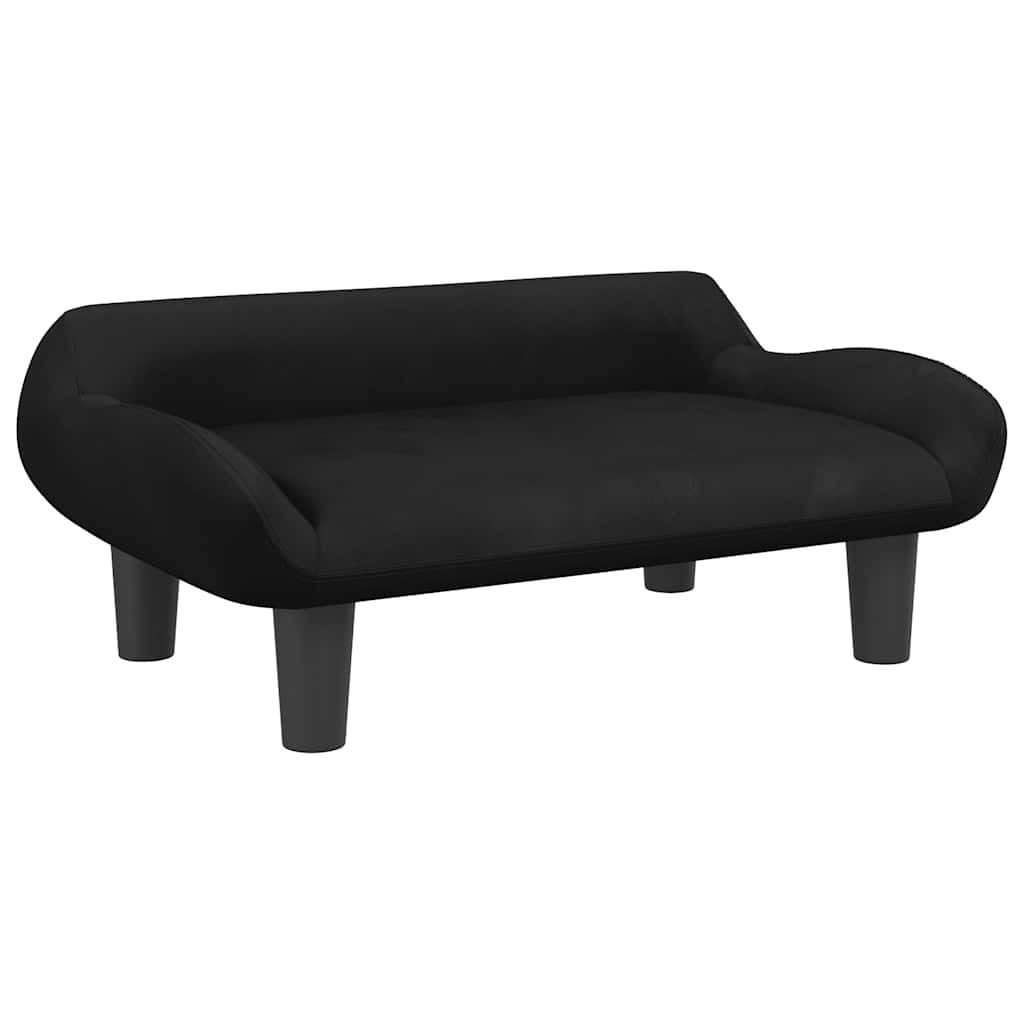 vidaXL Barnsoffa svart 70x40x24 cm sammet