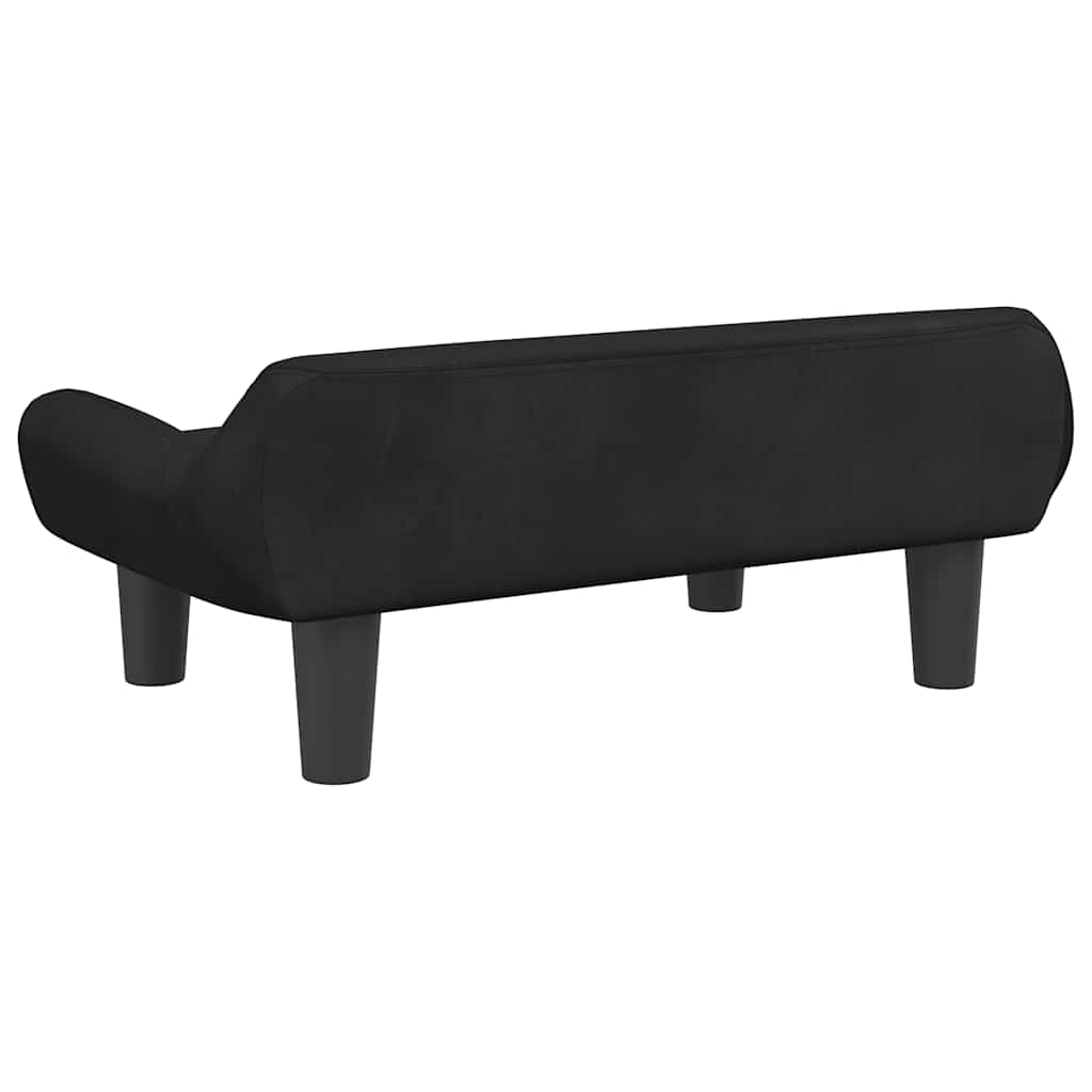 vidaXL Barnsoffa svart 70x40x24 cm sammet