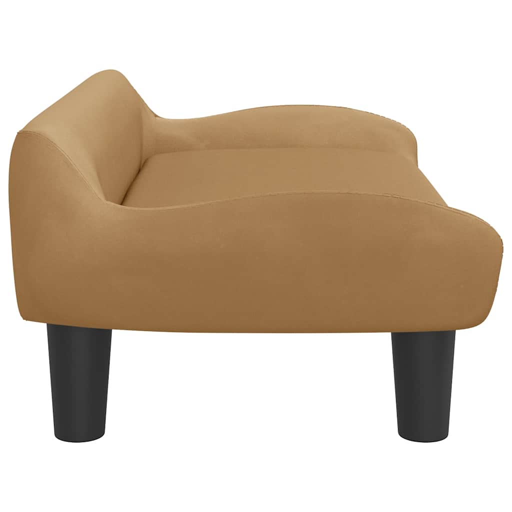 vidaXL Barnsoffa brun 70x40x24 cm sammet