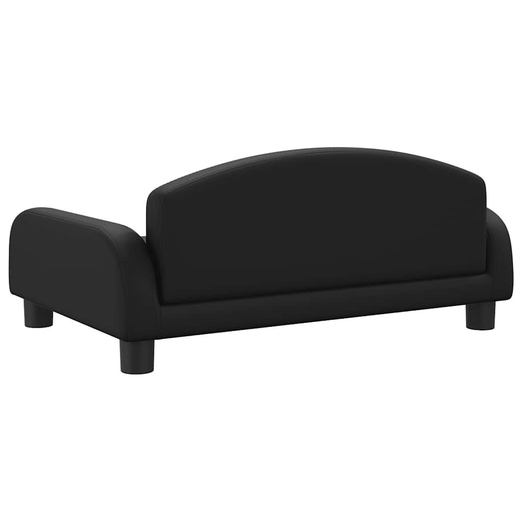 vidaXL Barnsoffa svart 70x45x30 cm konstläder