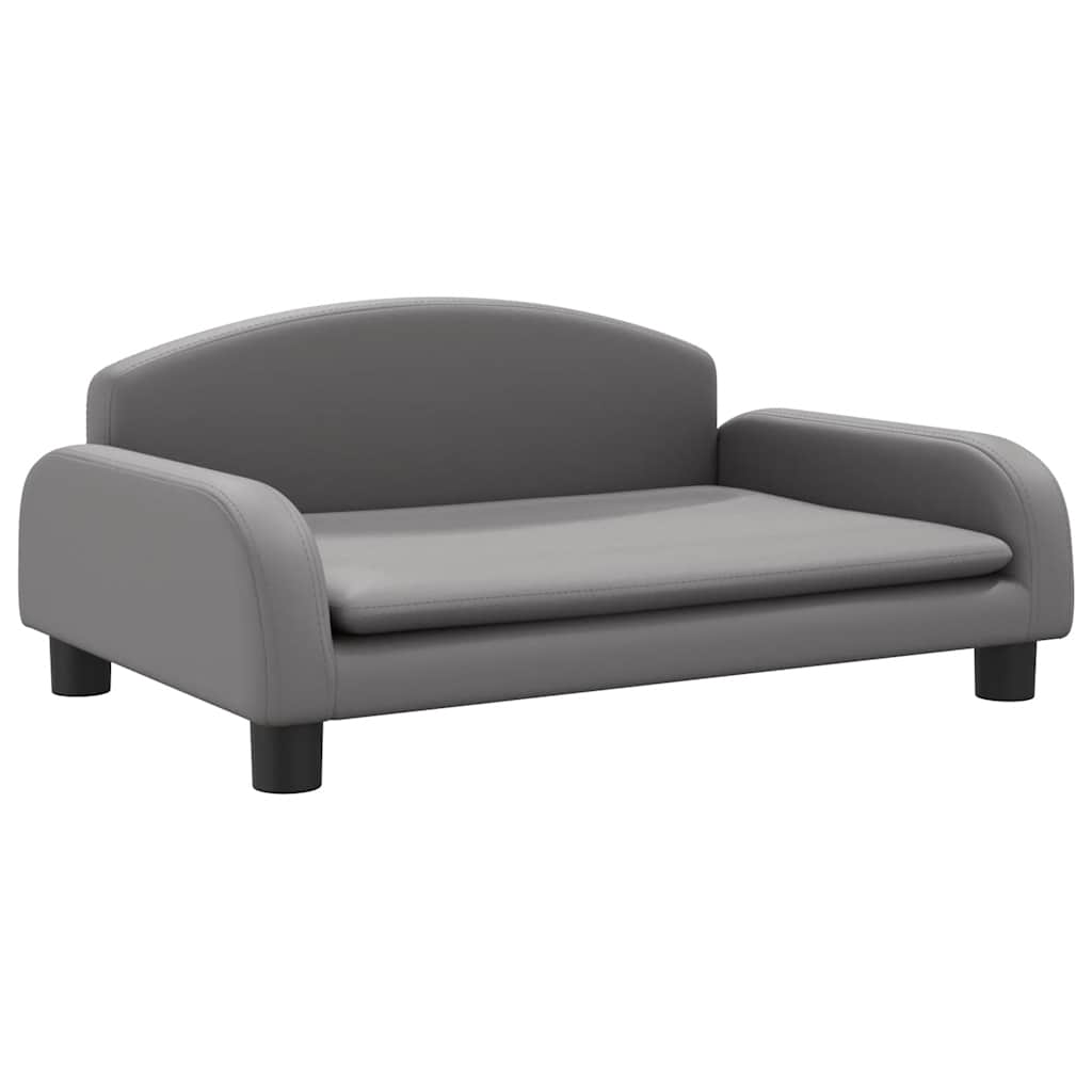 vidaXL Barnsoffa grå 70x45x30 cm konstläder