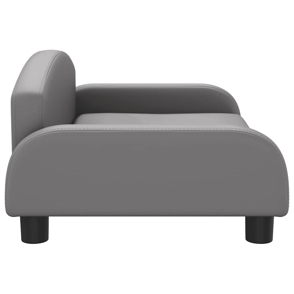 vidaXL Barnsoffa grå 70x45x30 cm konstläder