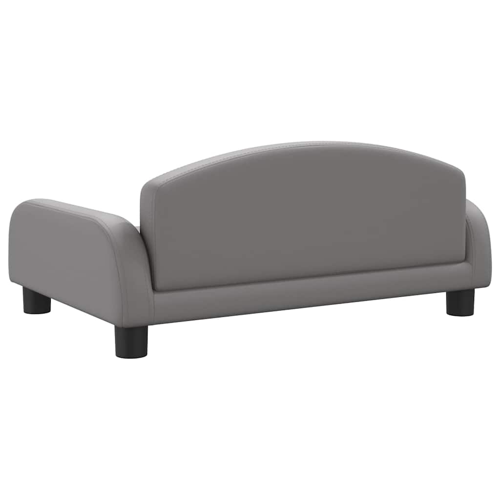 vidaXL Barnsoffa grå 70x45x30 cm konstläder