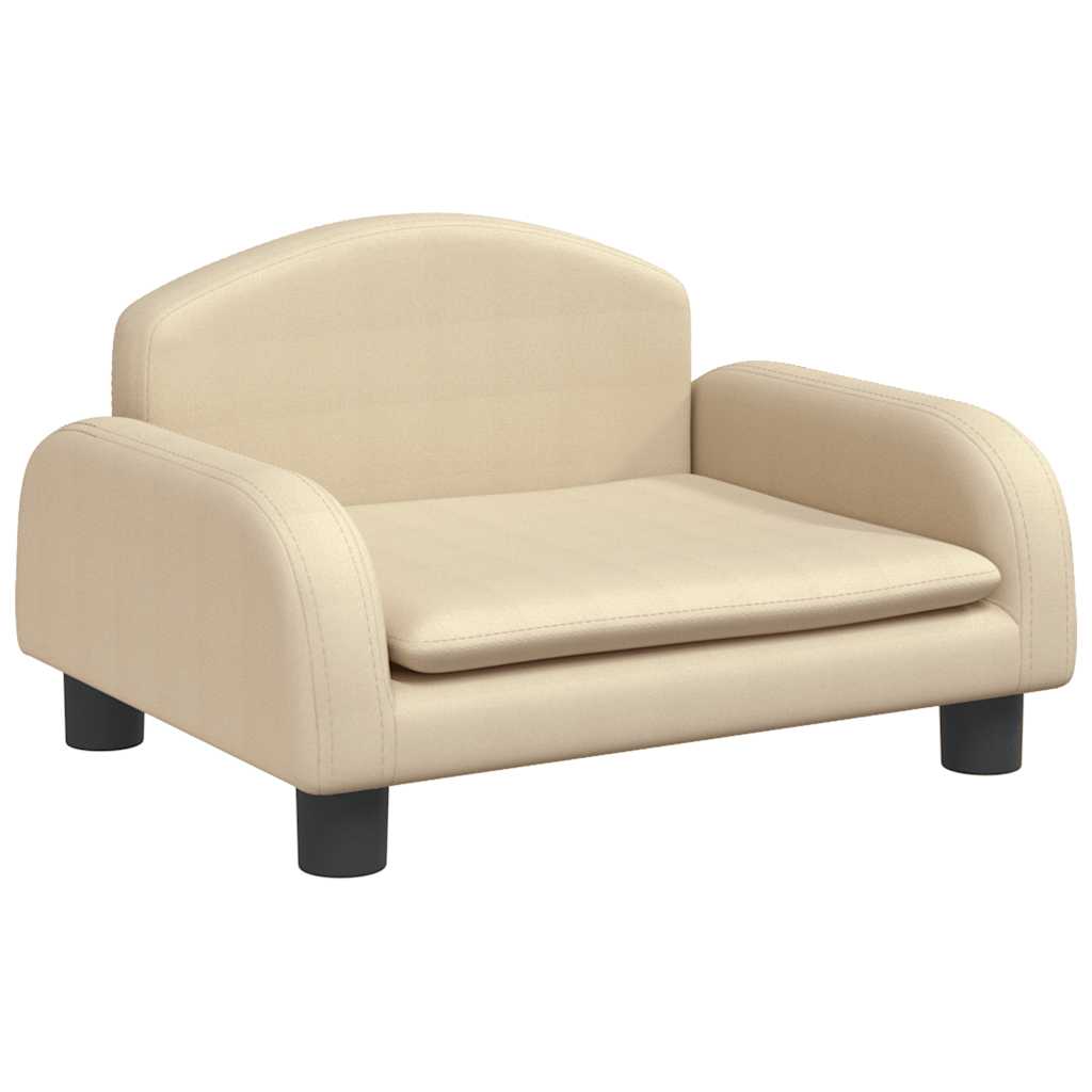 vidaXL Barnsoffa gräddvit 50x40x30 cm tyg