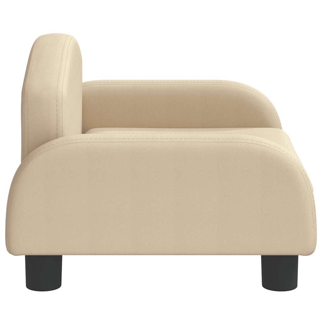 vidaXL Barnsoffa gräddvit 50x40x30 cm tyg