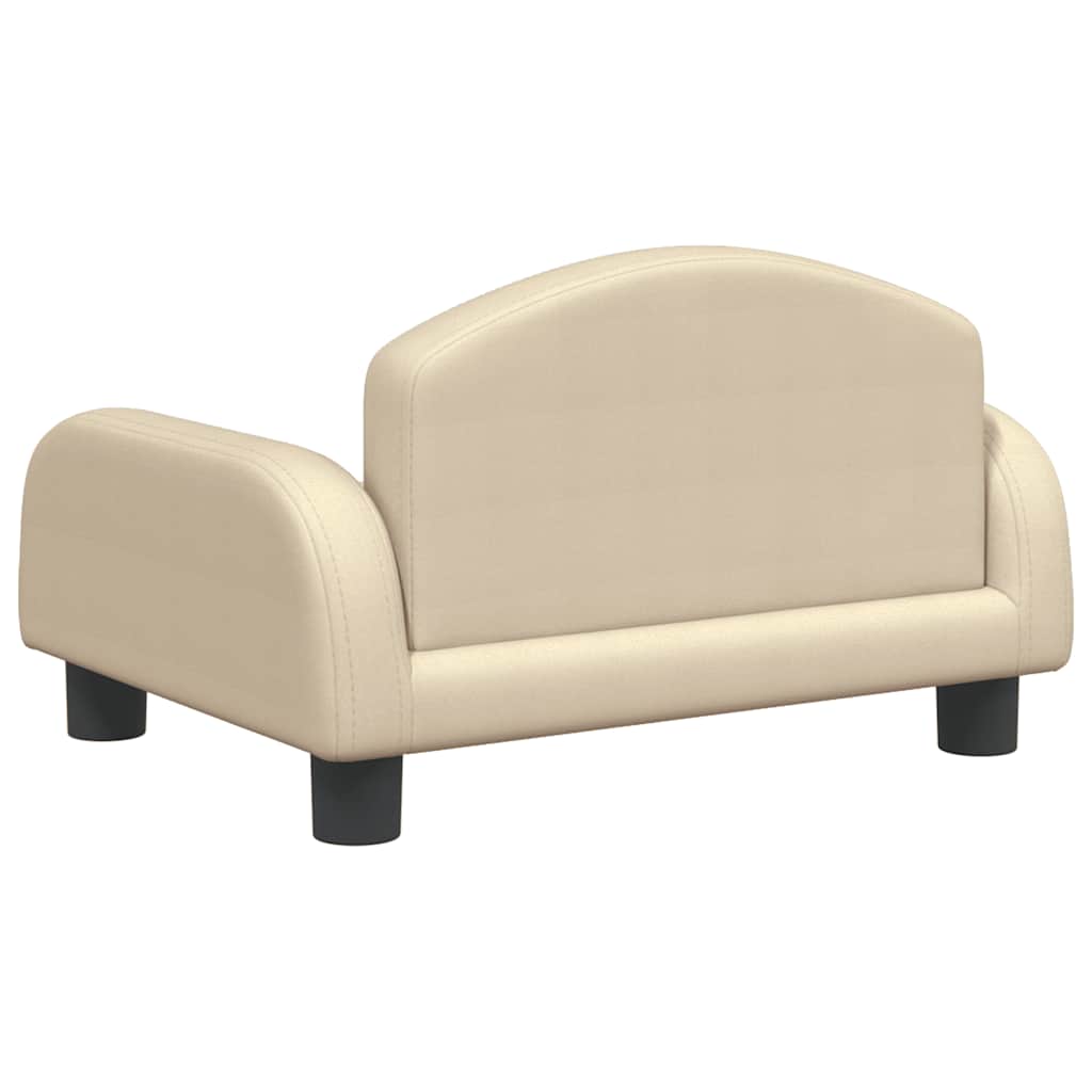 vidaXL Barnsoffa gräddvit 50x40x30 cm tyg