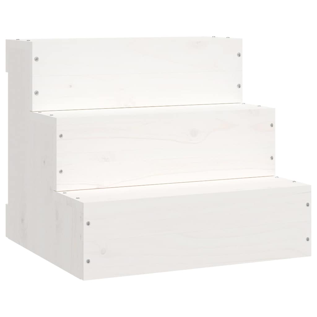 vidaXL Husdjurstrappa Vit 40x37,5x35 cm massiv furu