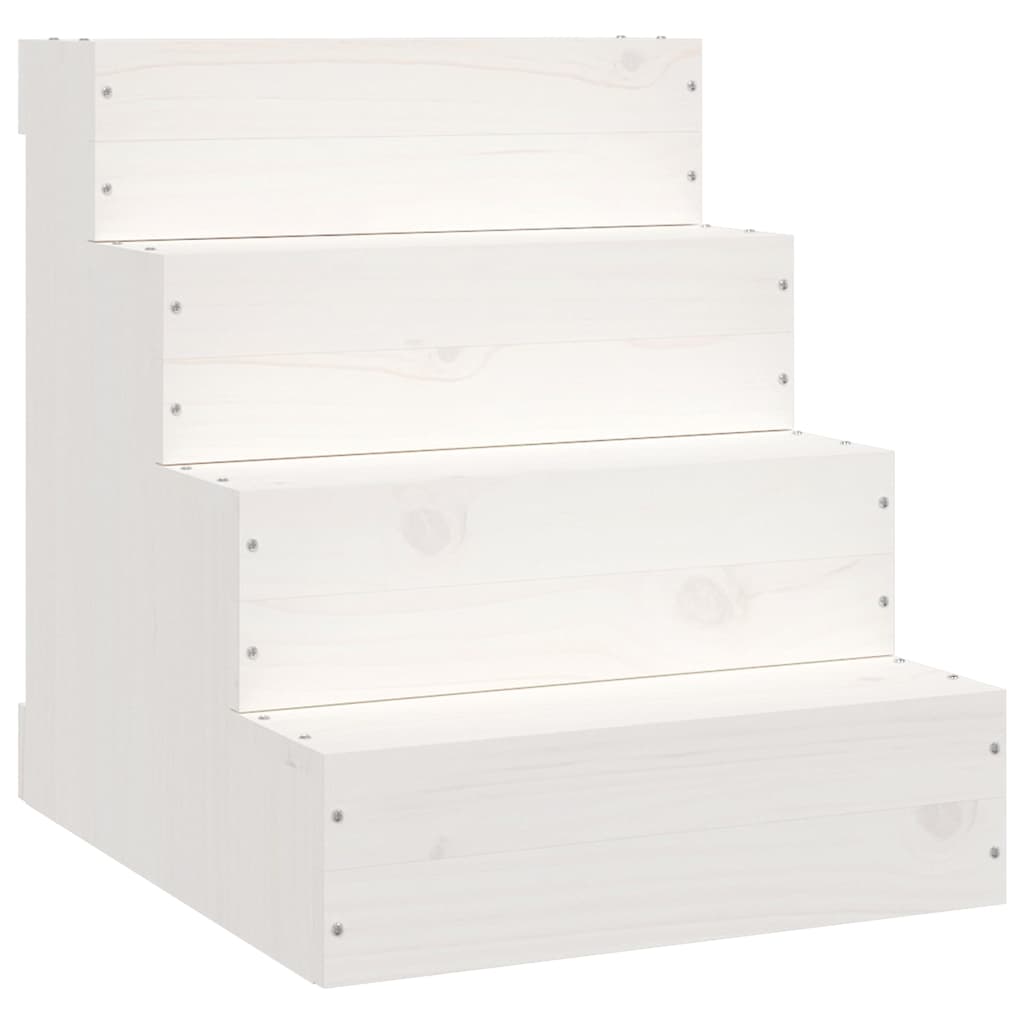 vidaXL Husdjurstrappa Vit 40x49x47 cm massiv furu