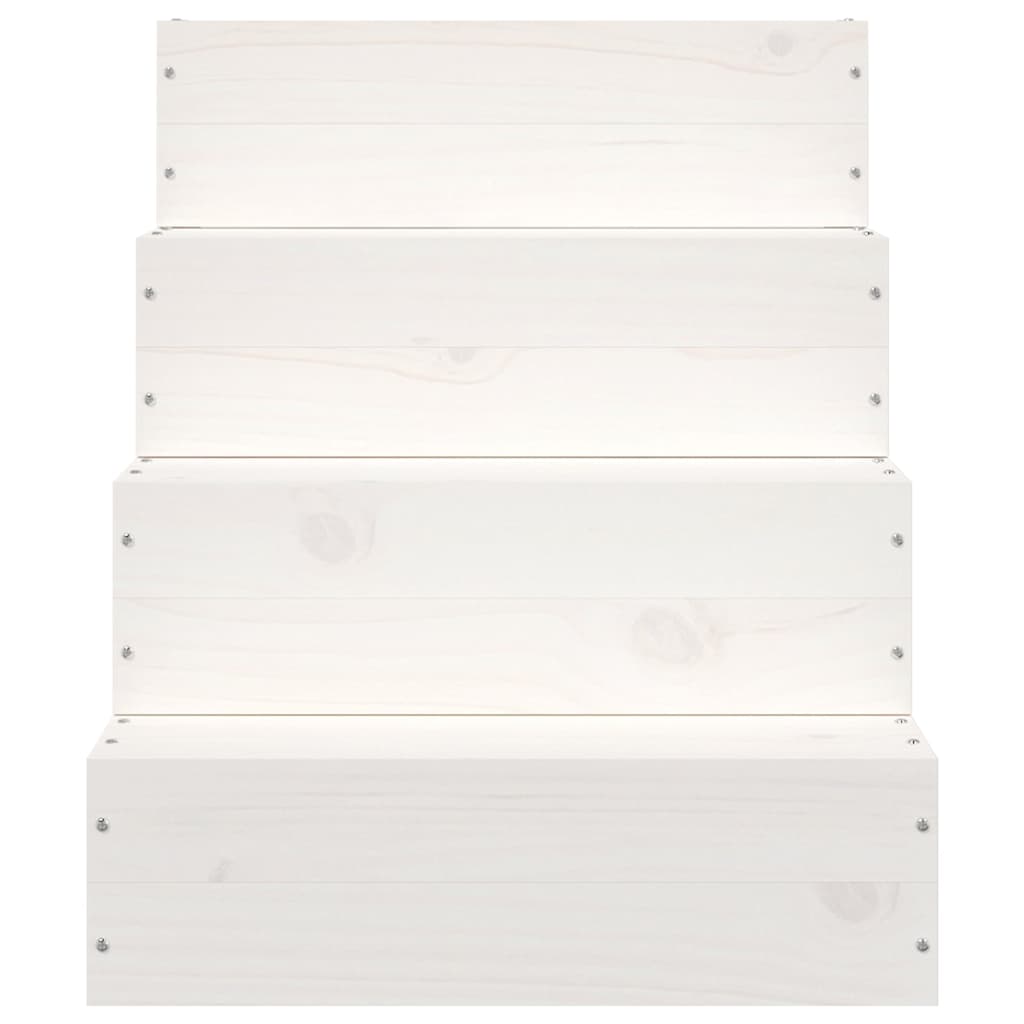 vidaXL Husdjurstrappa Vit 40x49x47 cm massiv furu