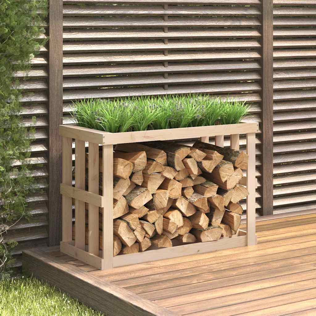 vidaXL Vedställ 108x52x74 cm massiv furu