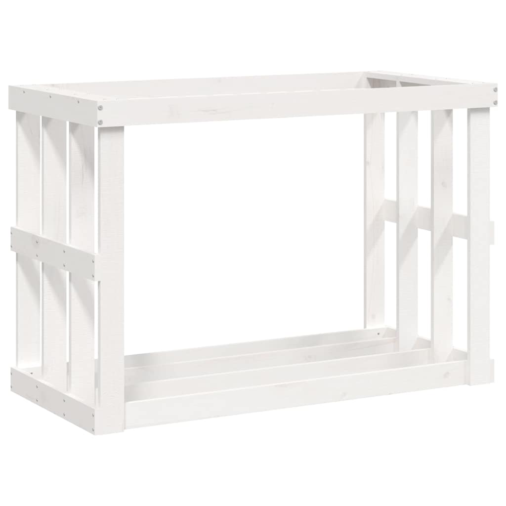vidaXL Vedställ vit 108x52x74 cm massiv furu
