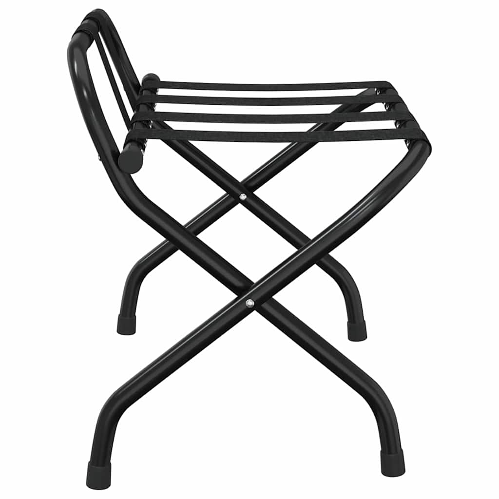 vidaXL Bagagehylla med ryggstöd svart 56x39x52 cm