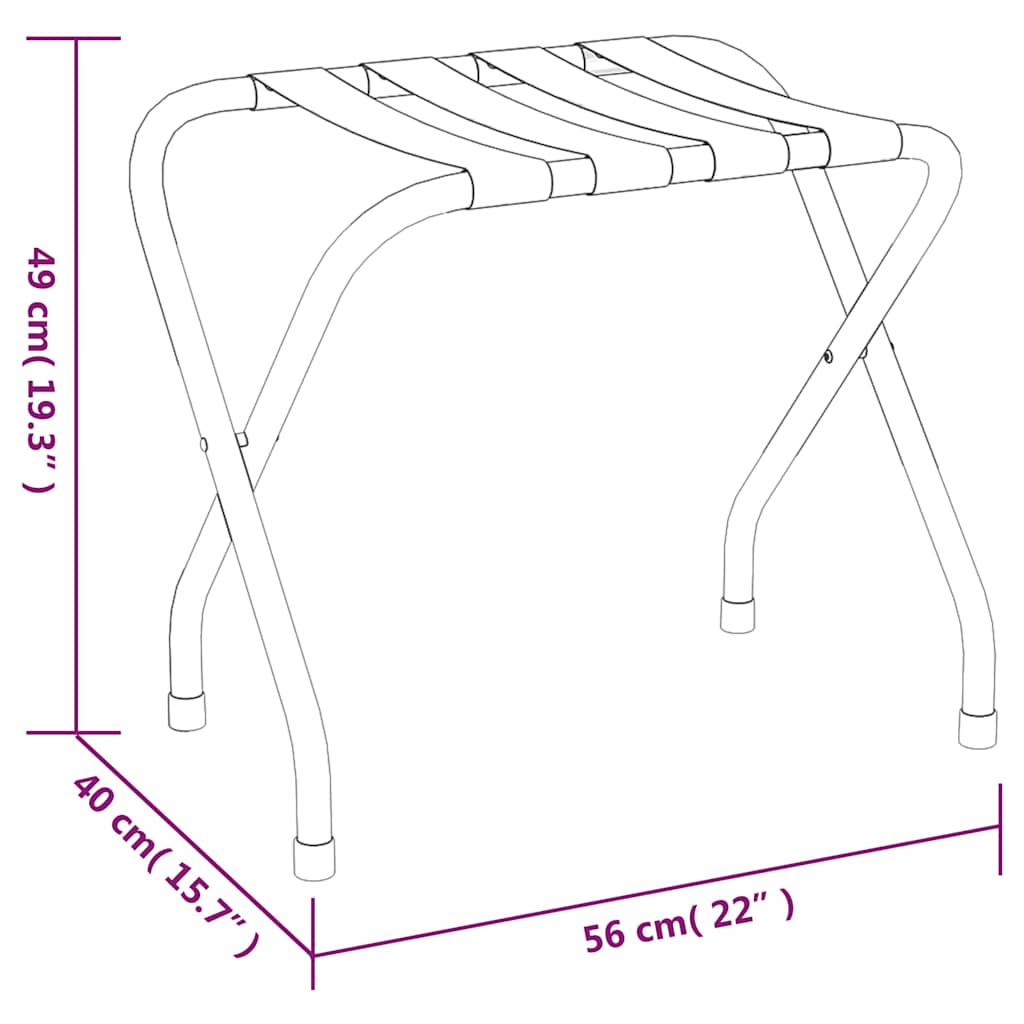 vidaXL Bagagehylla svart och silver 56x40x49 cm
