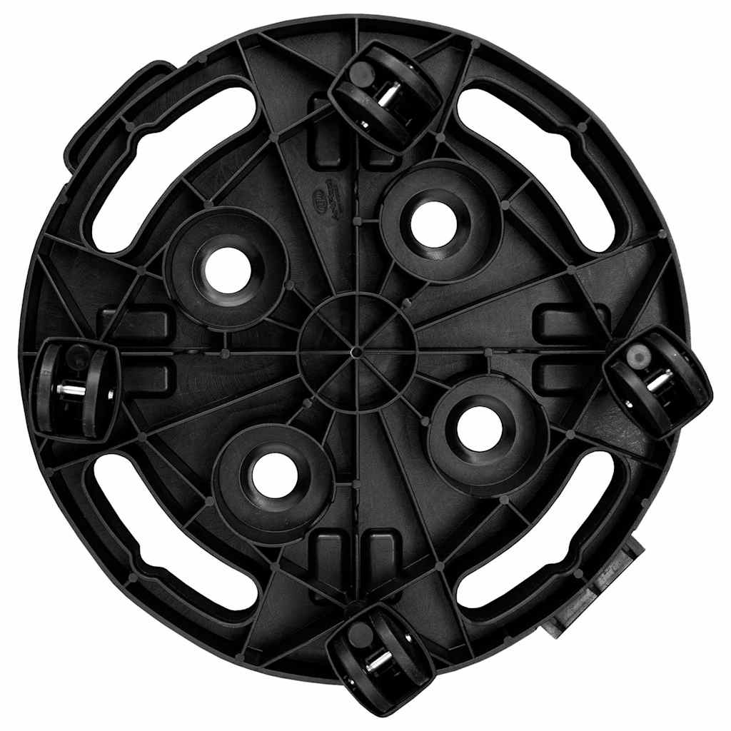 vidaXL Blomvagnar med hjul 3 st diameter 30 cm svart 170 kg
