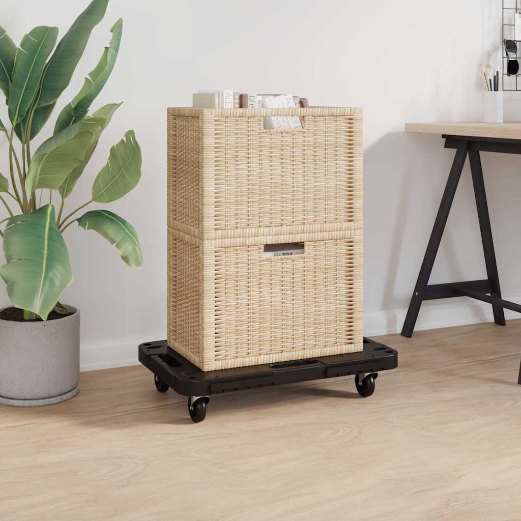 vidaXL Transportvagnar 2 st svart 58x38x12 cm polypropen
