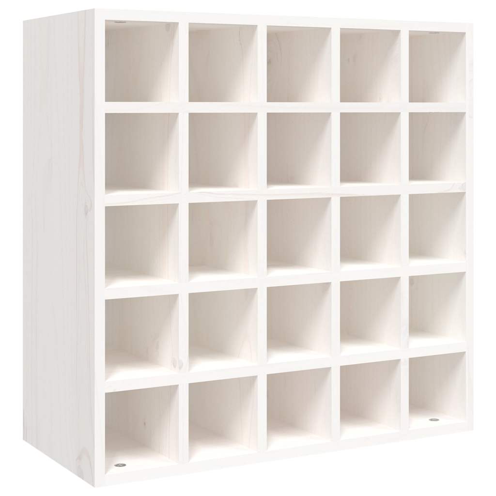 vidaXL Vinskåp vit 56x25x56 cm massivt trä furu