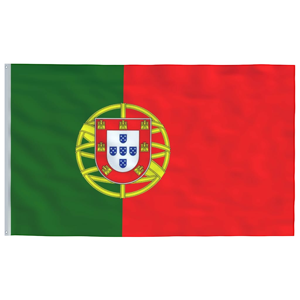 vidaXL Portugals flagga och flaggstång 6,08 m aluminium