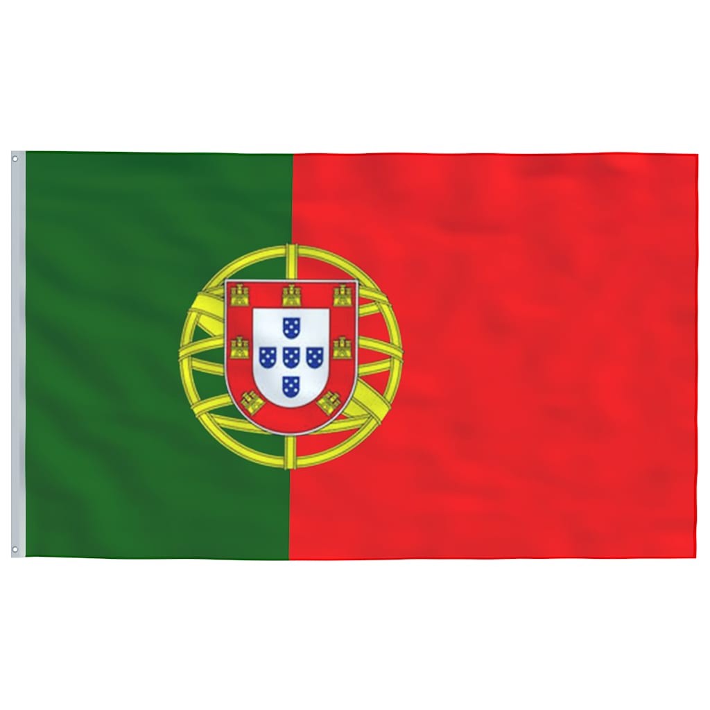 vidaXL Portugals flagga och flaggstång 5,5 m aluminium