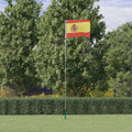 vidaXL Spaniens flagga och flaggstång 5,5 m aluminium