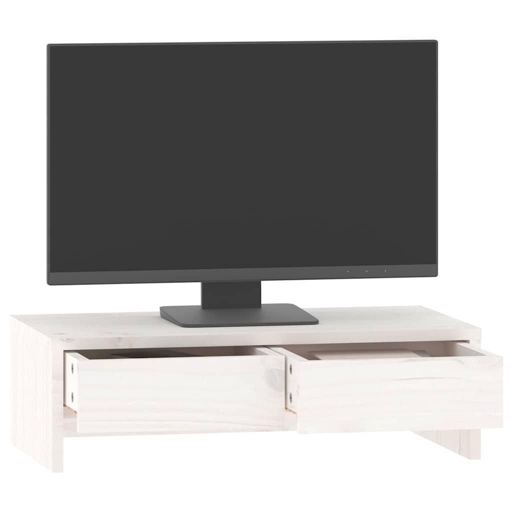 vidaXL Skärmställ vit 50x27x15 cm massiv furu