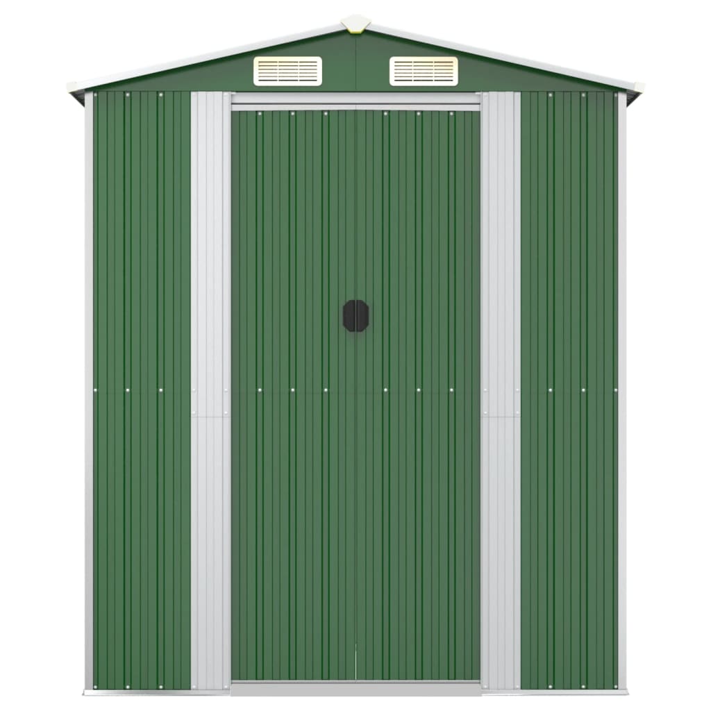 vidaXL Trädgårdsskjul grön 192x689x223 cm galvaniserat stål