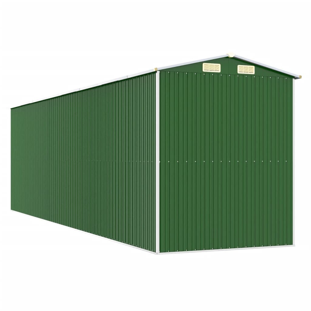vidaXL Trädgårdsskjul grön 192x689x223 cm galvaniserat stål