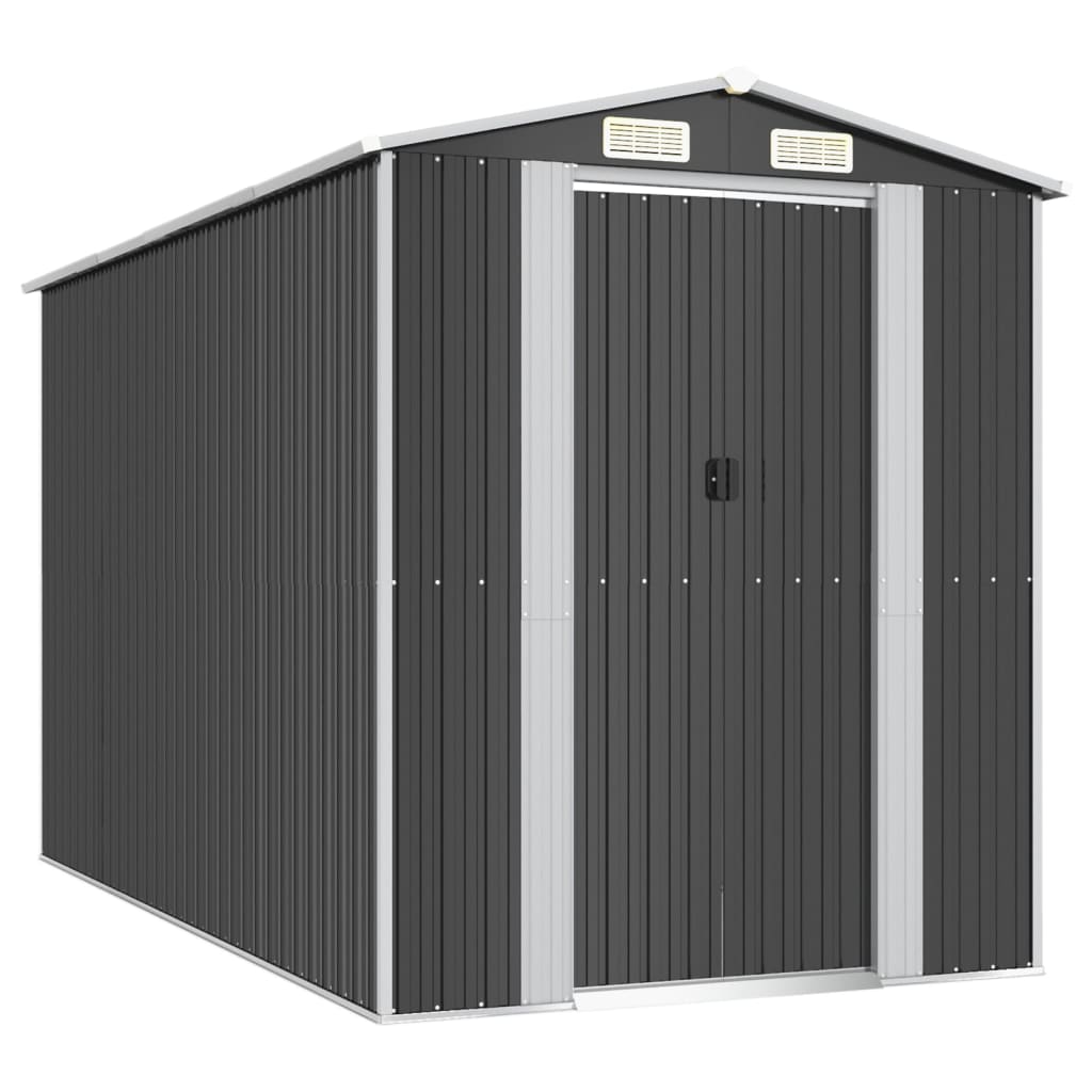 vidaXL Trädgårdsskjul antracit 192x357x223 cm galvaniserat stål