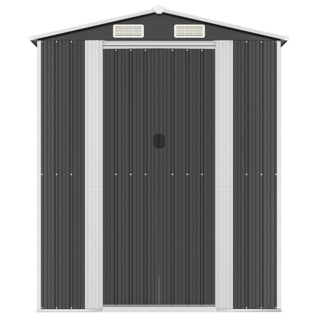 vidaXL Trädgårdsskjul antracit 192x357x223 cm galvaniserat stål