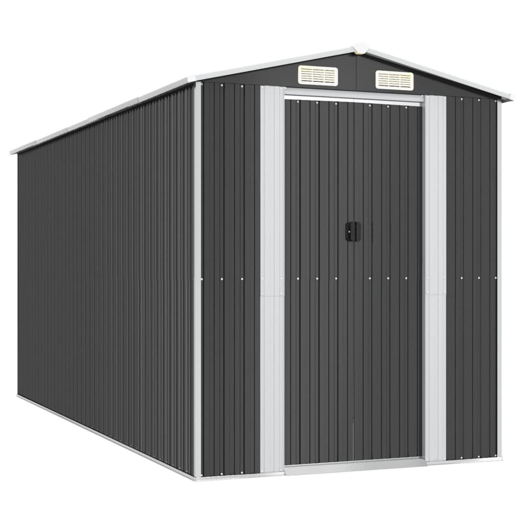 vidaXL Trädgårdsskjul antracit 192x440x223 cm galvaniserat stål