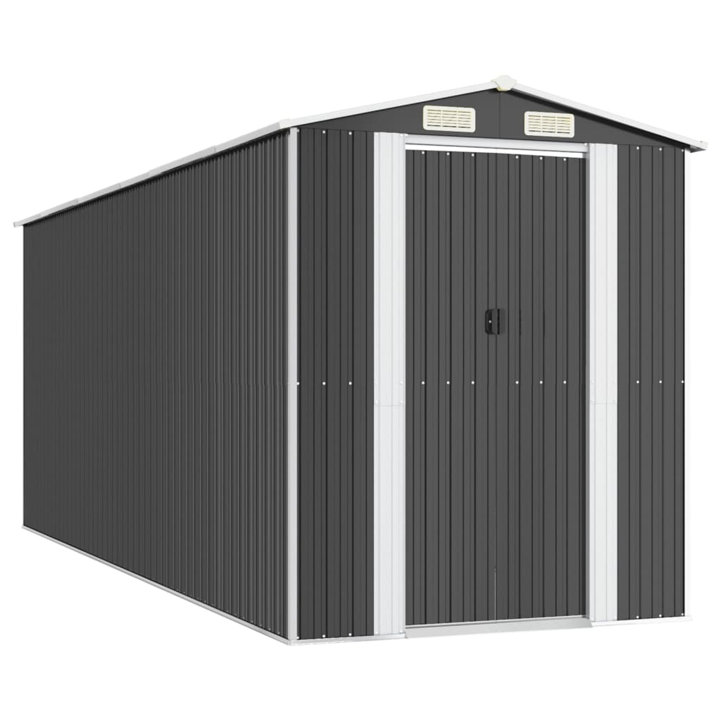 vidaXL Trädgårdsskjul antracit 192x523x223 cm galvaniserat stål