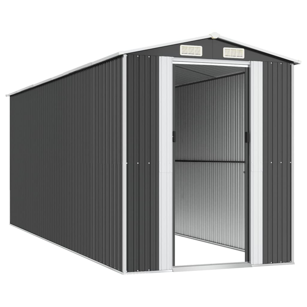 vidaXL Trädgårdsskjul antracit 192x523x223 cm galvaniserat stål