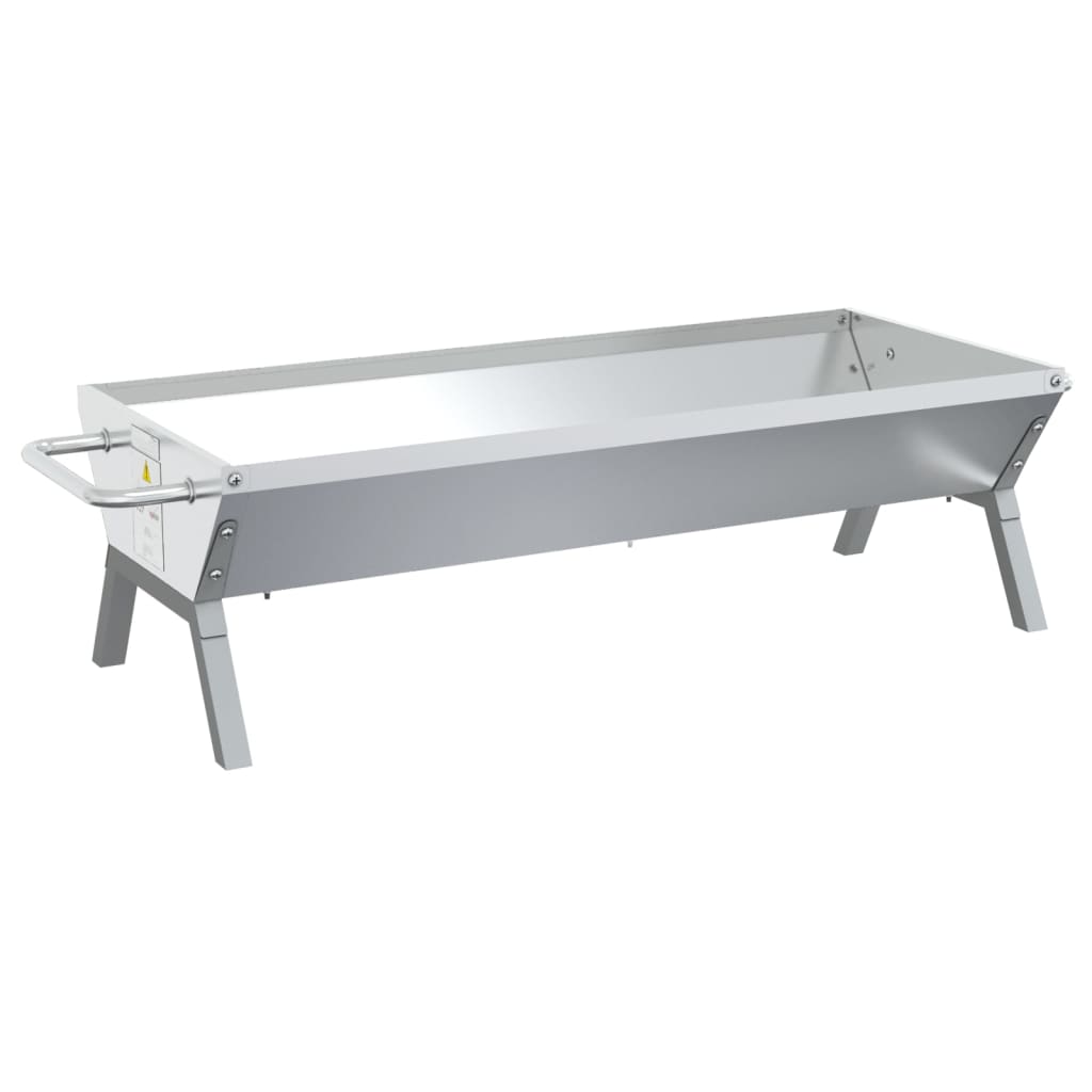 vidaXL Grillbricka silver 118x42x30,5 cm rostfritt stål