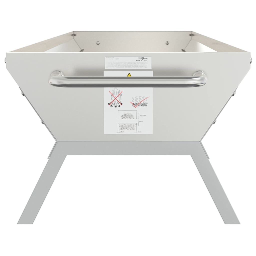 vidaXL Grillbricka silver 118x42x30,5 cm rostfritt stål